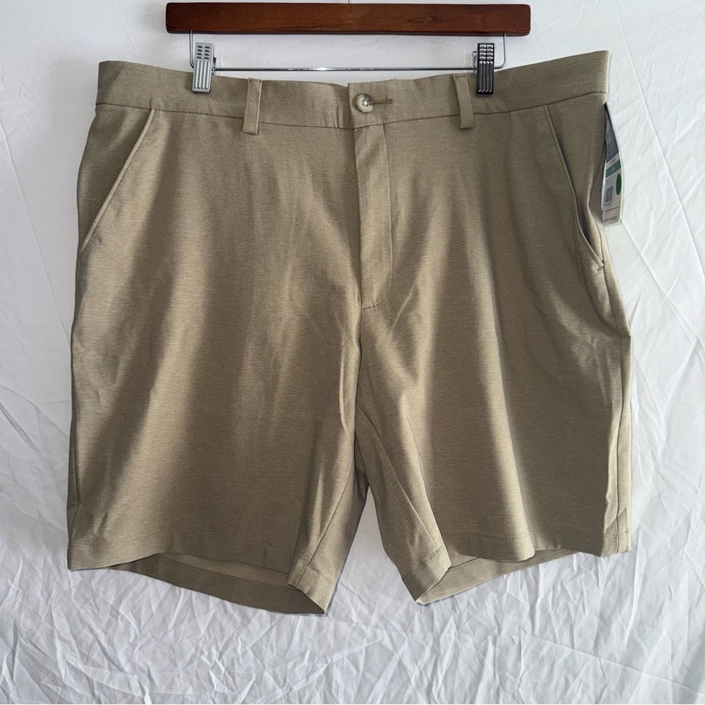 Haggar Men's Performance Tan Golf‎ Shorts 38W 9in Inseam Moisture Wicking NWT